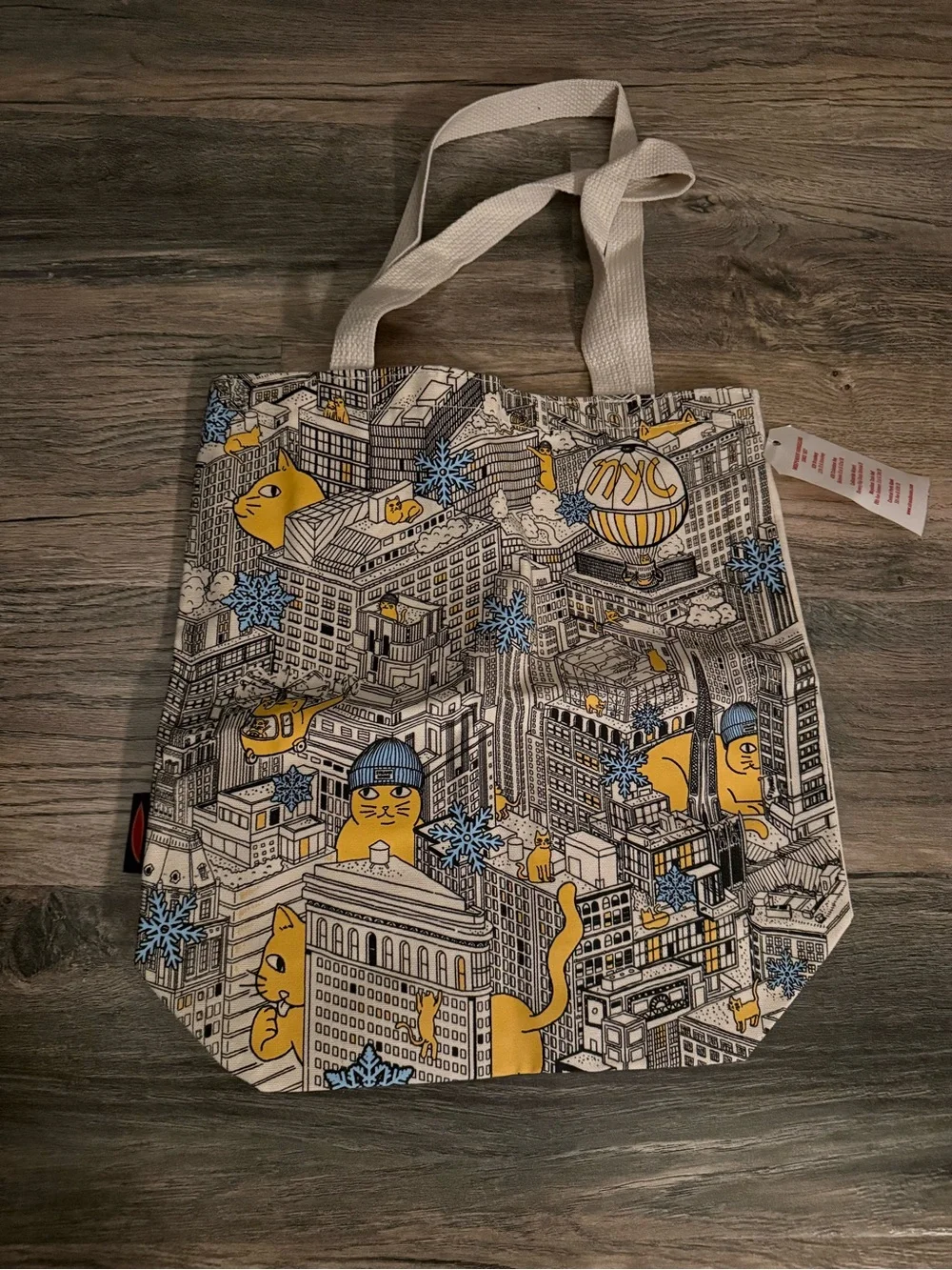 The Strand Tote Bag Unisex Medium White Canvas Cat Tote Bag